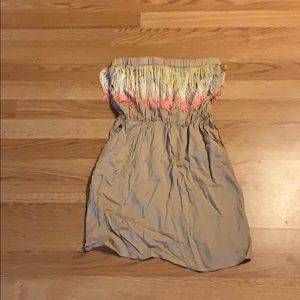 Dip dye fringe mini dress with pockets, size large
